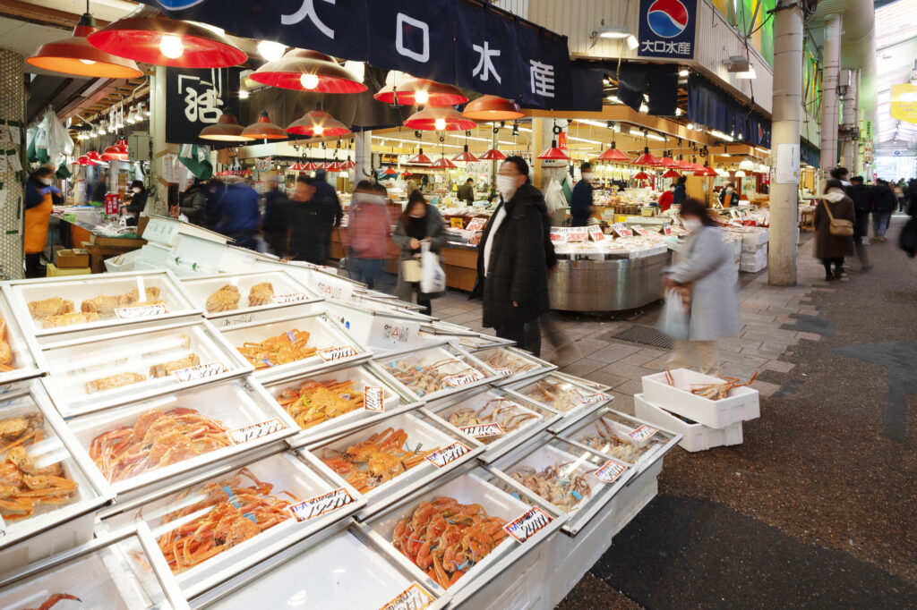 Omicho market in Kanazawa, Japan