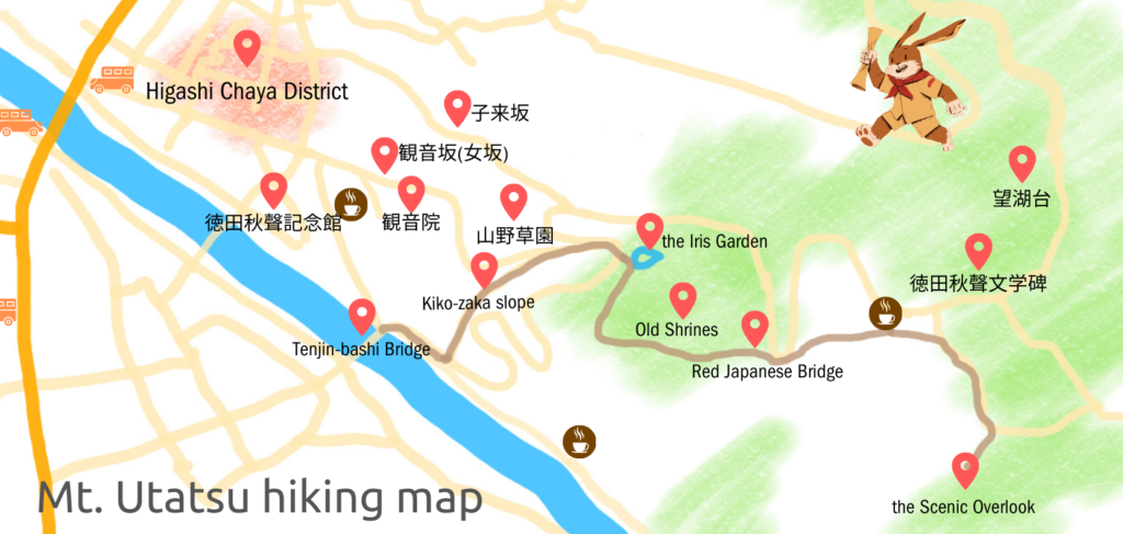 Mt. Utatsu hiking map